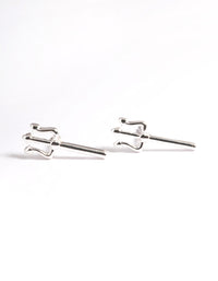 Silver Triton Fork Stud Earrings - link has visual effect only