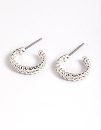 Silver Double Twist Huggie Earrings - link has visual effect only