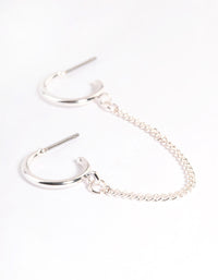 Silver Double Hoop Chain Earrings - link has visual effect only