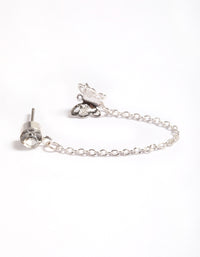Silver Diamante & Butterfly Chain Earrings - link has visual effect only