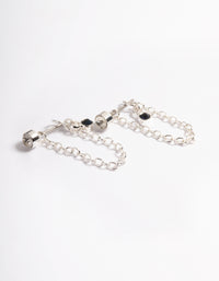 Silver Diamante Chain Front & Back Earrings - link has visual effect only