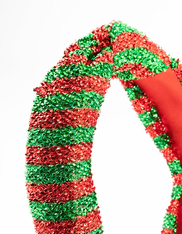 Kids Fabric Crinkle Stripe Knot Headband