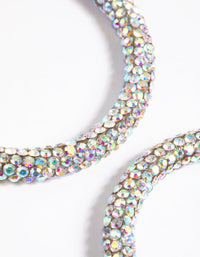 Silver 40mm Encrusted Hoop Earring - link has visual effect only