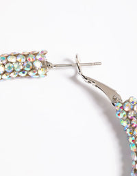 Silver 40mm Encrusted Hoop Earring - link has visual effect only