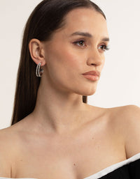 Silver Double Hoop Earring - link has visual effect only