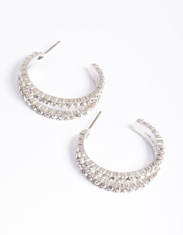 Silver Double Hoop Earring