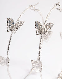 Silver Butterfly Hoop Earrings - link has visual effect only