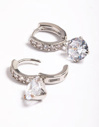 Cubic Zirconia Diamante Huggie Teardrop Earrings - link has visual effect only
