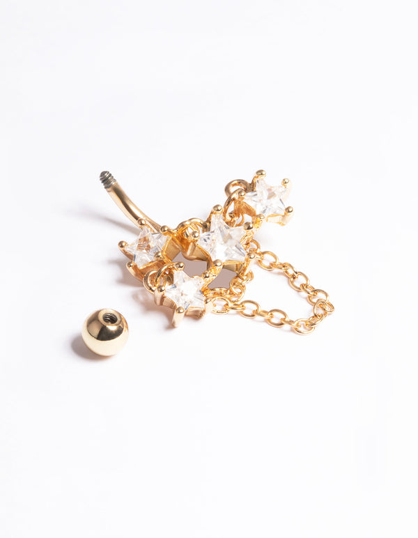 Gold Plated Surgical Steel Grand Star Belly Ring