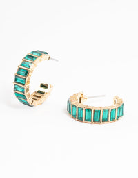 Gold Multi Baguette Huggie Earrings - link has visual effect only