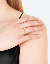 WaterproofGold Plated Stainless Steel Thin Cubic Zirconia Ring - link has visual effect only