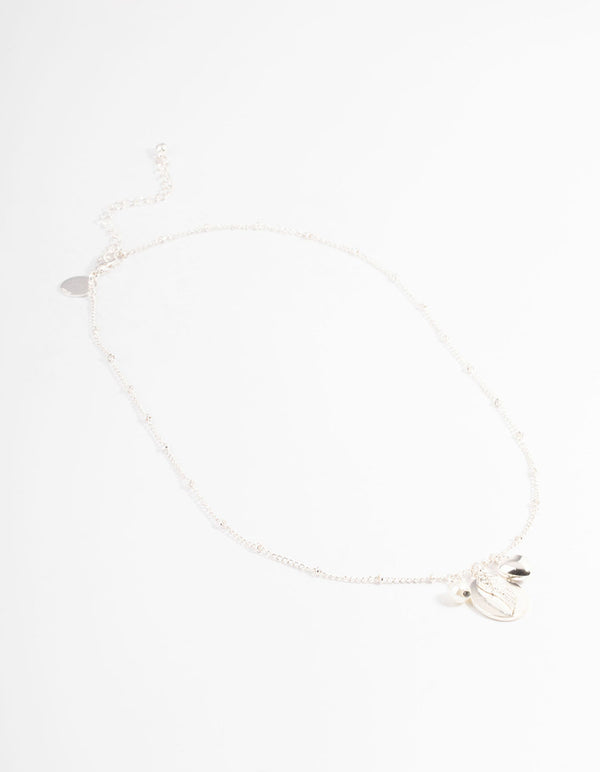 Silver Heart & Wing Necklace