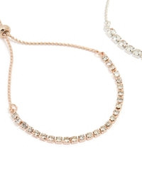 Mixed Metal Classic Cup Chain Tennis Bracelet Pack - link has visual effect only