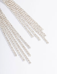 Silver Straight Five Strand Drop Earrings - link has visual effect only