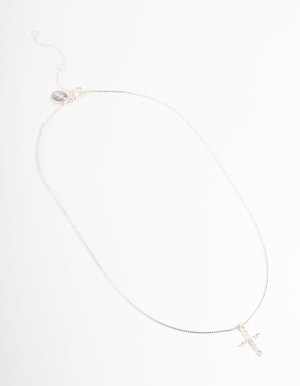 Silver Plated Cross Box Chain Necklace
