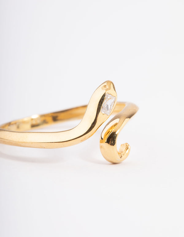 Gold Plated Sterling Silver Snake Wrap Ring