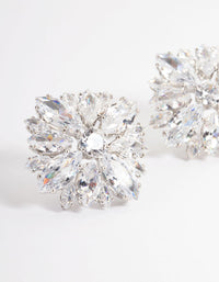 Rhodium Statement Stud Earrings - link has visual effect only