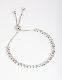 Silver Cubic Zirconia Stone Toggle Tennis Bracelet - link has visual effect only