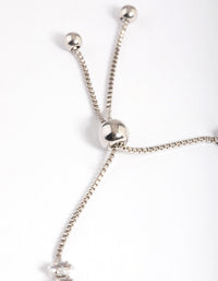 Silver Cubic Zirconia Stone Toggle Tennis Bracelet - link has visual effect only