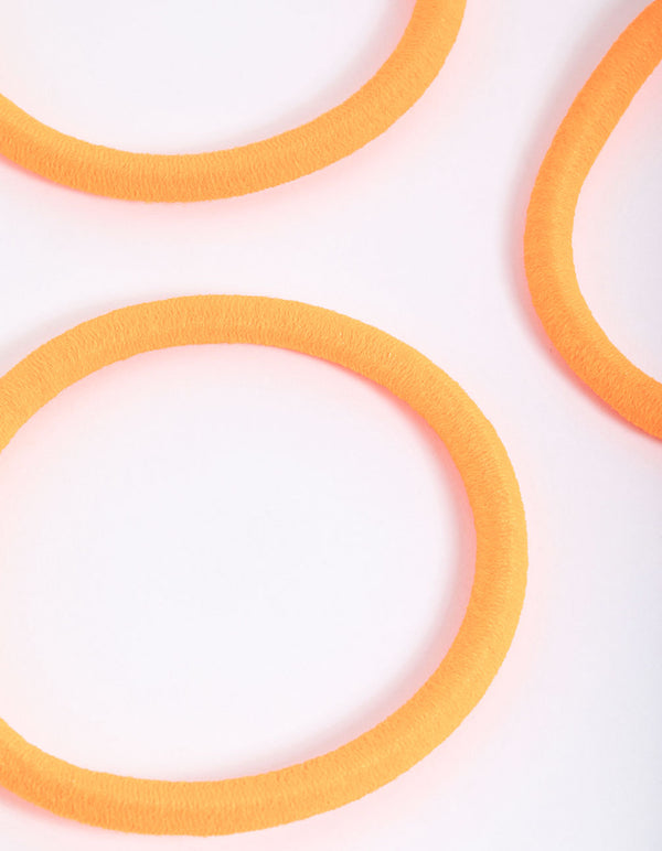 Orange Fabric Classic Hair Tie Pack