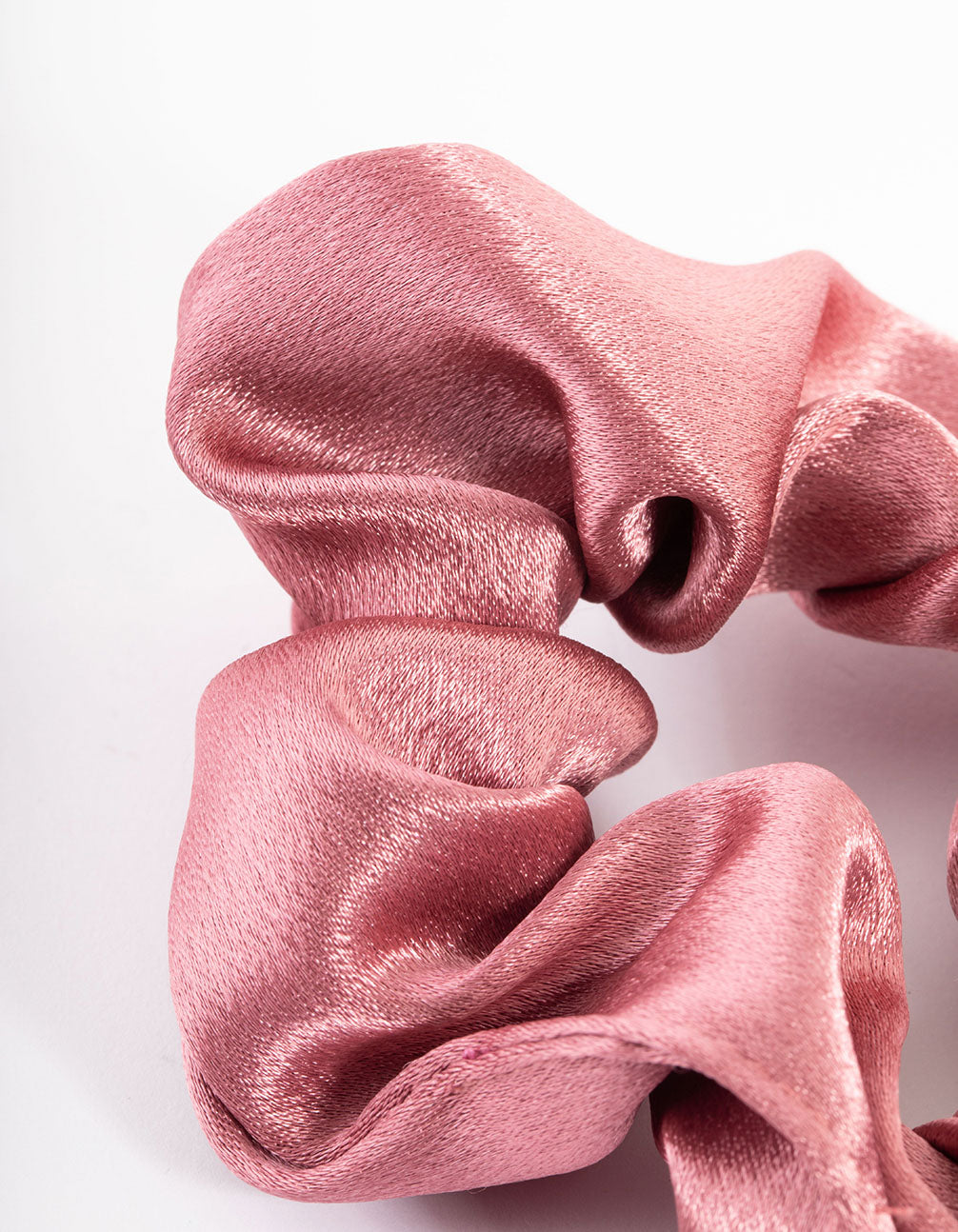 Pink Fabric Satin Scrunchie