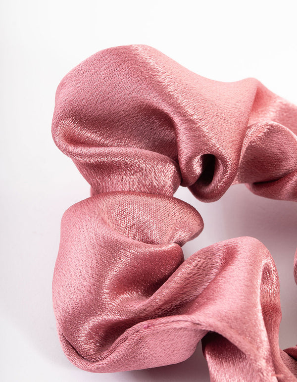 Pink Fabric Satin Scrunchie