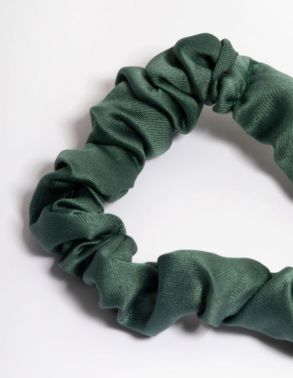 Green Fabric Narrow Scrunchie