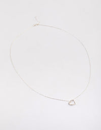 Sterling Silver Cubic Zirconia Pave Heart Necklace - link has visual effect only
