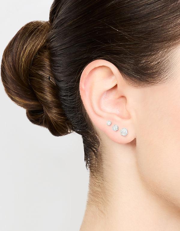 Waterproof Stainless Steel Cubic Zirconia Stud Earrings Pack