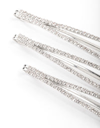 Silver Diamante Slide Clips Pack - link has visual effect only