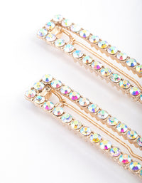 Gold Rectangle Cupchain Hair Clips Pack - link has visual effect only