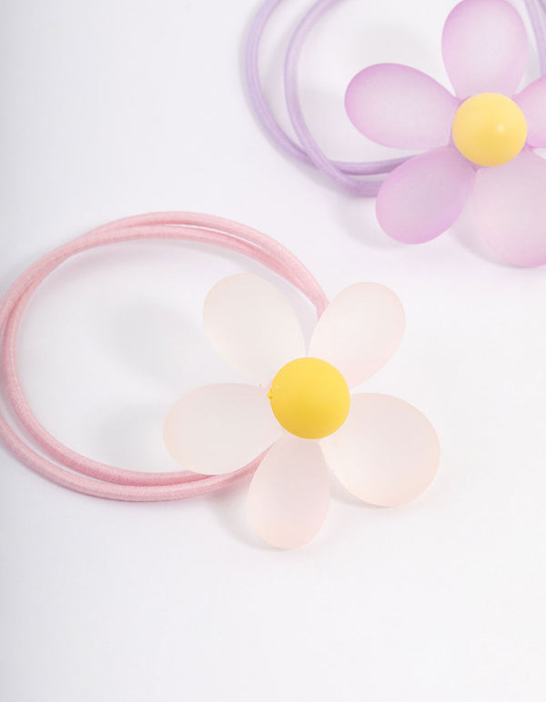 Kids Fabric Flower Bubble Stretch Hair Ties