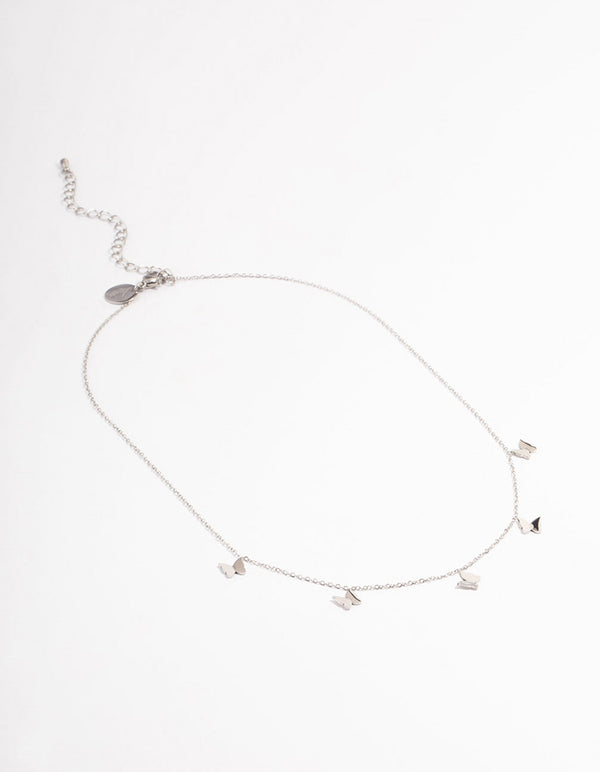 Waterproof Stainless Steel Butterfly Charm Necklace