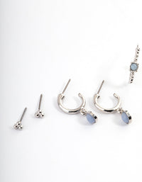 Antique Silver Black Stacker Earrings - link has visual effect only