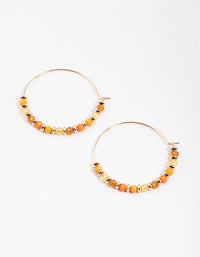 Orange Round & Oval Medium Hoop Earrings - link has visual effect only