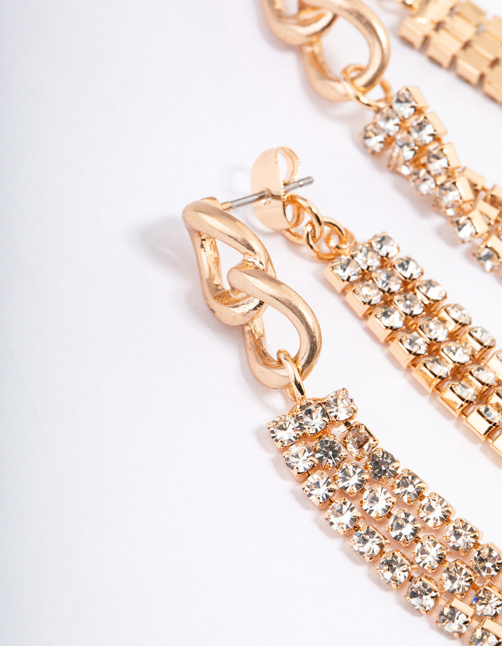Gold Cupchain Drop Earrings