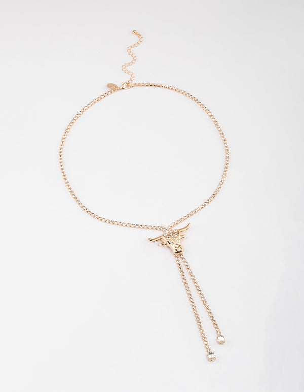 Gold Cow Bolo Necklace