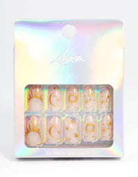 Plastic Gold Cosmic Press On Nails - link has visual effect only