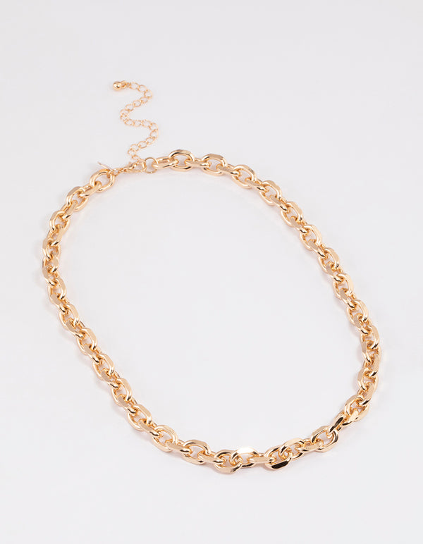 Gold Cable Chain Necklace