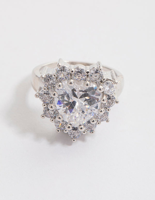Silver Grand Heart Ring