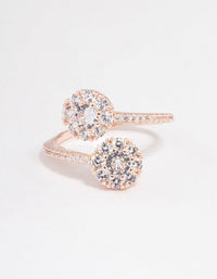 Rose Gold Round Double Wrap Ring - link has visual effect only