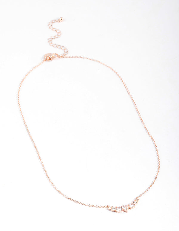 Gold Diamante Curve Bar Necklace