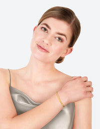Waterproof Gold Plated Stainless Steel Subtle Twist Wrist Cuff - link has visual effect only