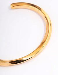 Waterproof Gold Plated Stainless Steel Subtle Twist Wrist Cuff - link has visual effect only