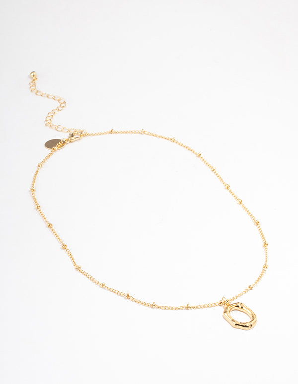 Letter 'O' Gold Plated Bamboo Initial Necklace