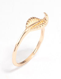 Gold Lovely Leaf Ring - link has visual effect only