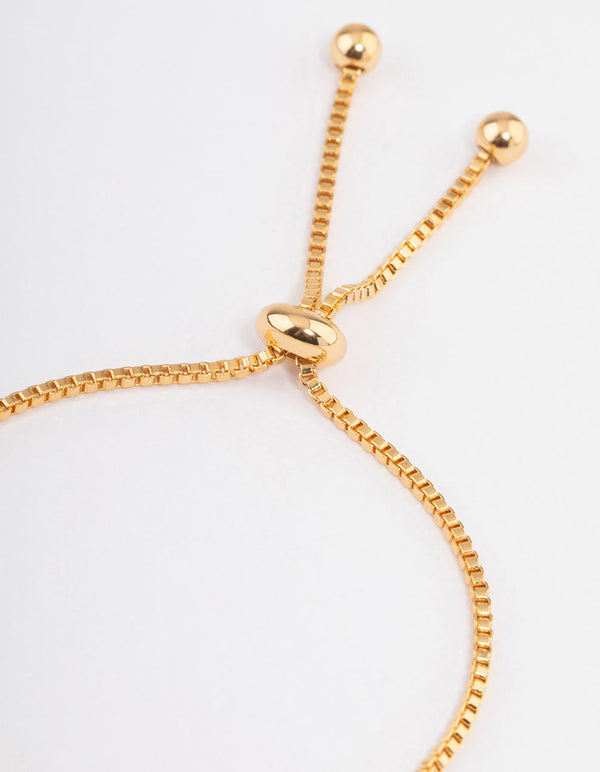 Gold Plated Cubic Zirconia Regal Toggle Bracelet