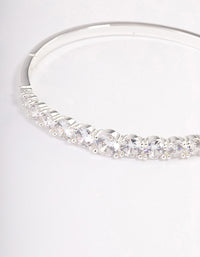 Silver Plated Gradual Cubic Zirconia Bangle - link has visual effect only