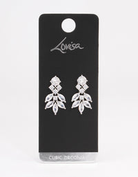 Rhodium Navette Mini Drop Earrings - link has visual effect only