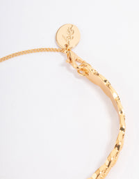 Gold Plated Twisted Weave Wrist Cuff - link has visual effect only